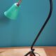 Light tripod lamp shade glass green sprit 1950