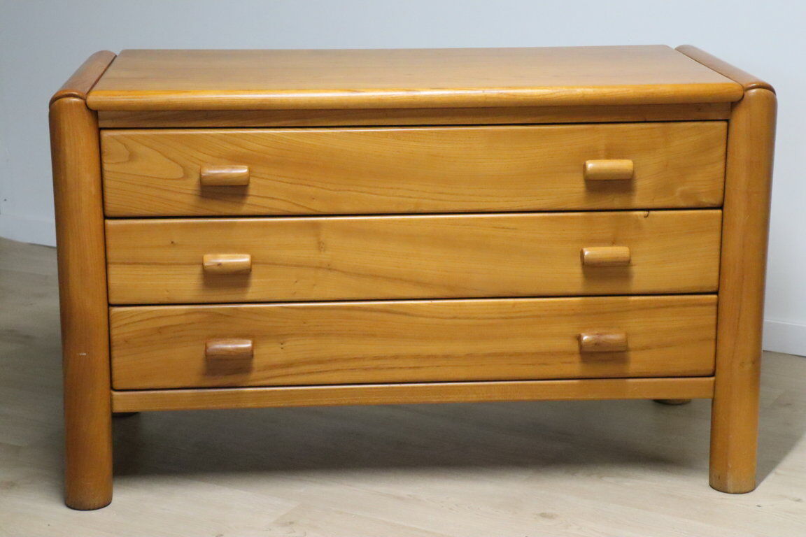 Commode vintage en orme massif, 1970
