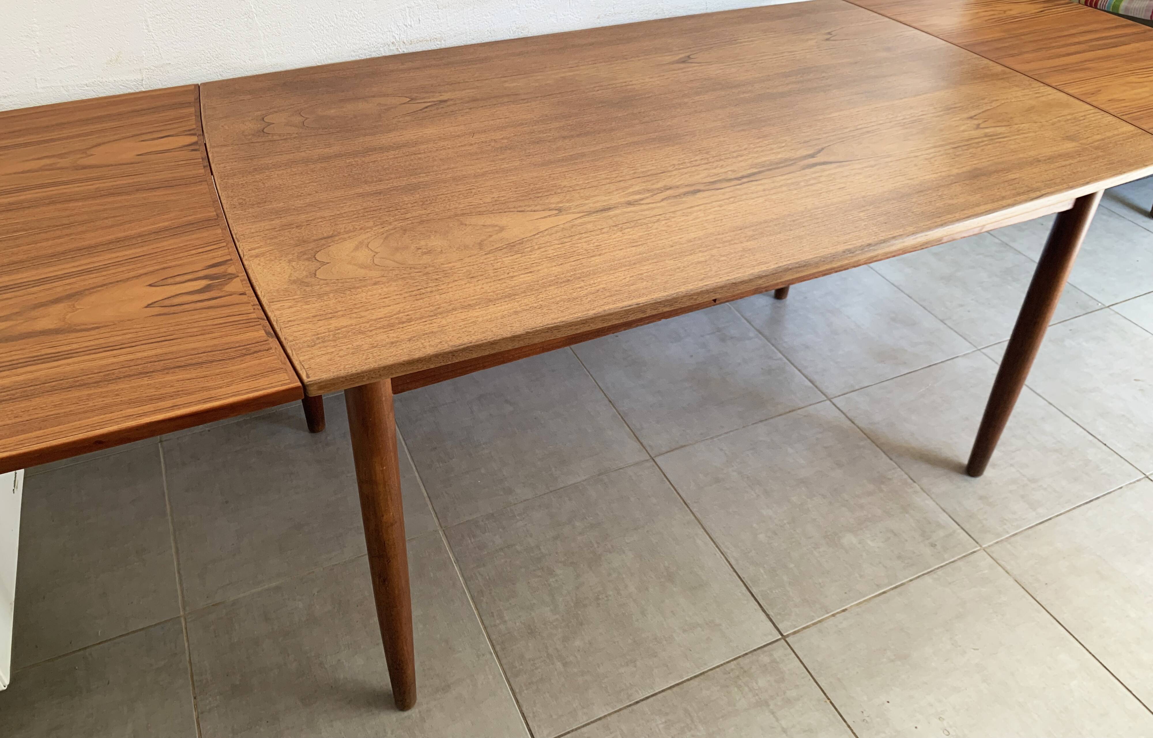 Vintage Danish dining table from the 60s extendable teak