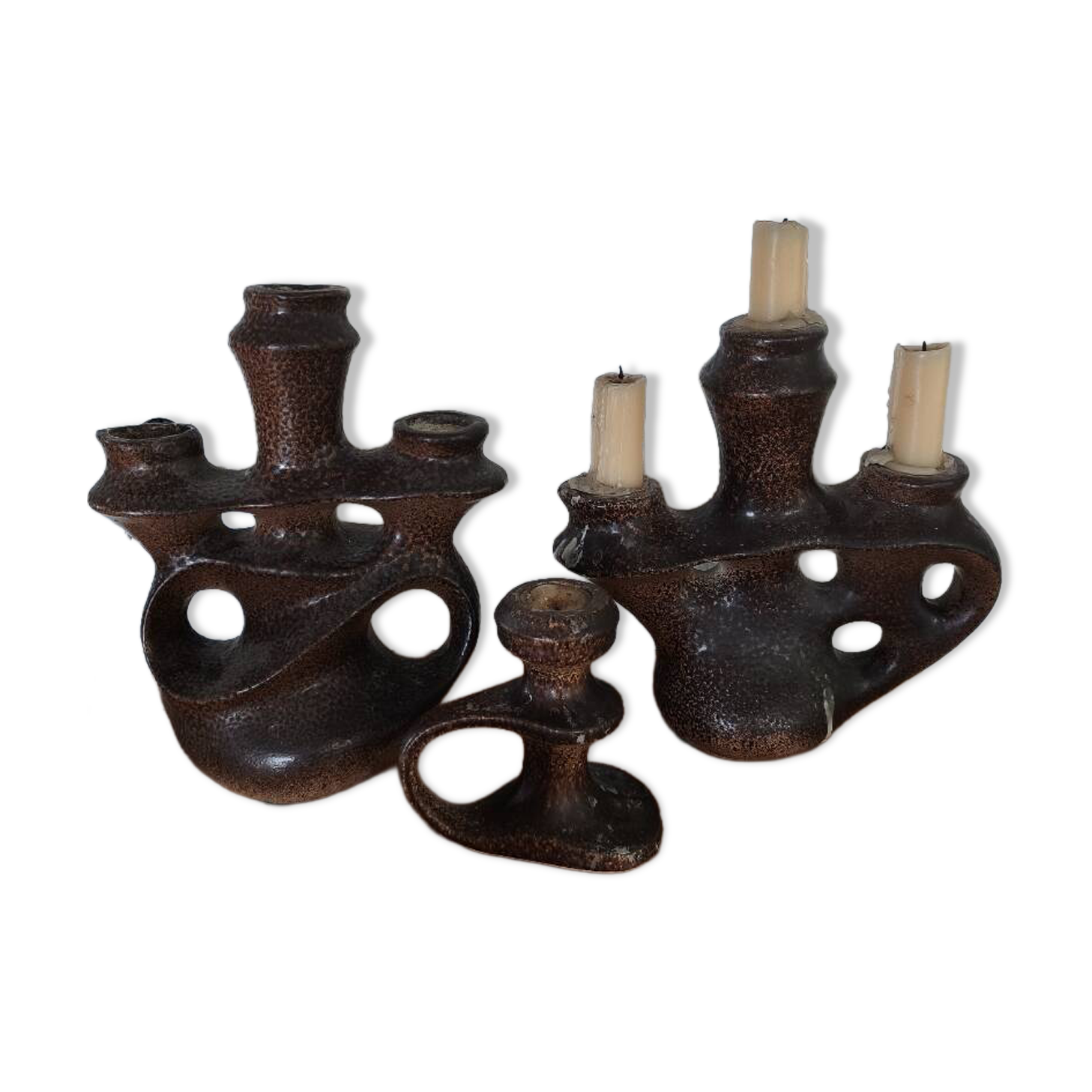 Set of ceramic candle holders - Bastian le Pemp - Quimper