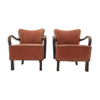 Pair of Art Deco Armchairs by Jindrich Halabala, 1930s