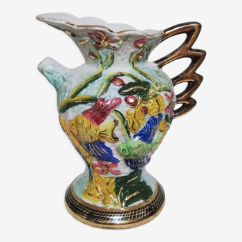Ceramic pitcher vase signed Hubert Bequet