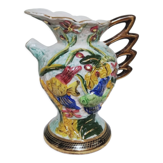 Ceramic pitcher vase signed Hubert Bequet