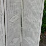 Wicker rattan screen 3 white flap