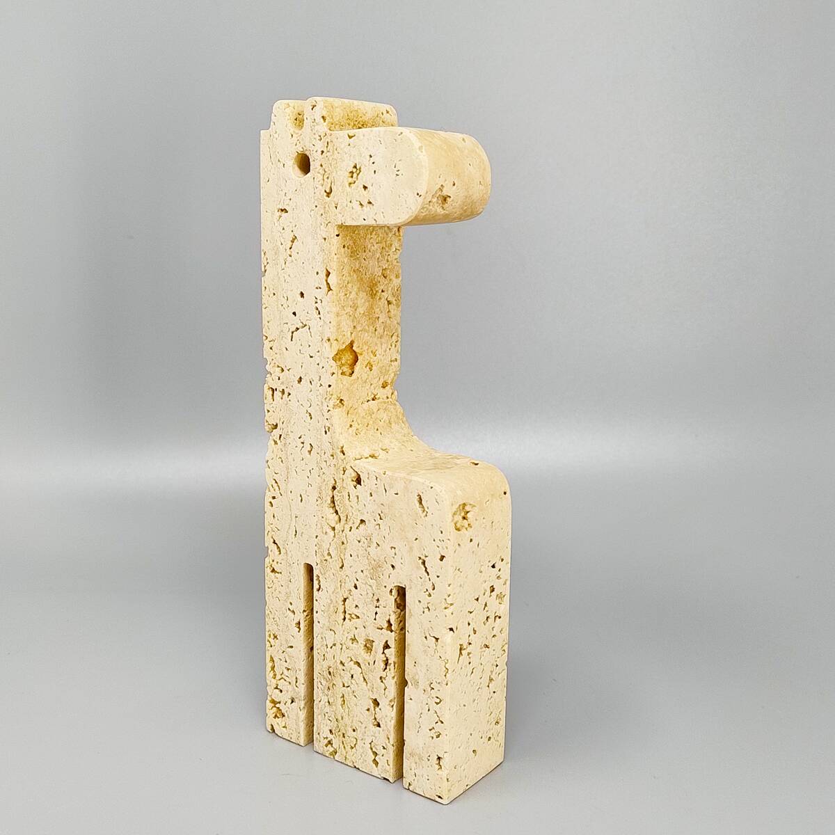 1970s Original Big Travertine Giraffe Sculpture by Enzo Mari for F.lli Mannelli