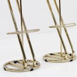 Tabourets de bar italiens vintage en laiton, lot de 2