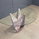 Architectural marble and glass dining table, 1970s