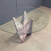 Architectural marble and glass dining table, 1970s
