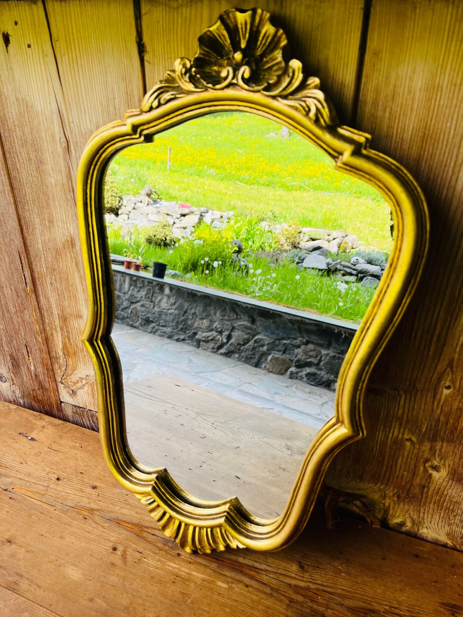Old baroque gilded mirror