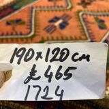 Vintage turkish anatolian rug 190x120 cm, tribal boho red, blue, black, green