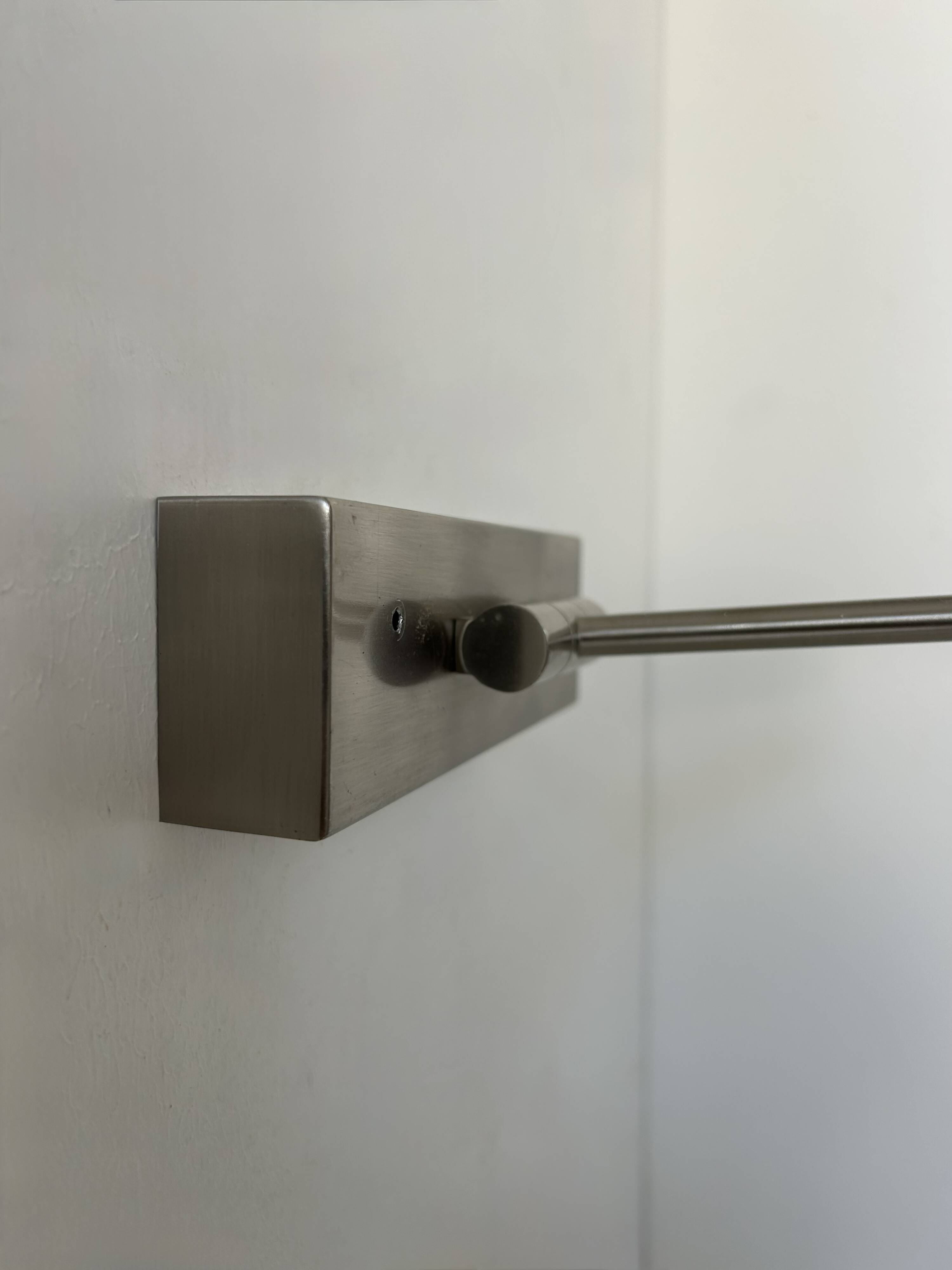Pair of vintage chrome adjustable wall lights, France, 1980