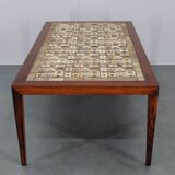 Mid-century Danish Haslev Mobelsnedkeri coffee table with Royal Copenhagen ceramic tiles