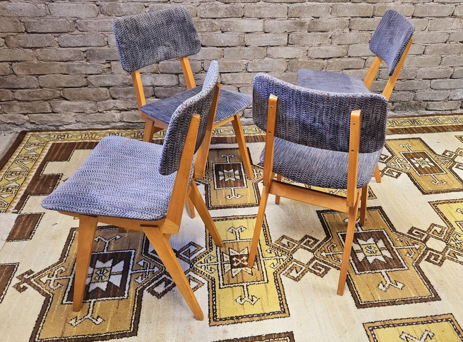 Set of 4 vintage 1960s Scandinavian chairs