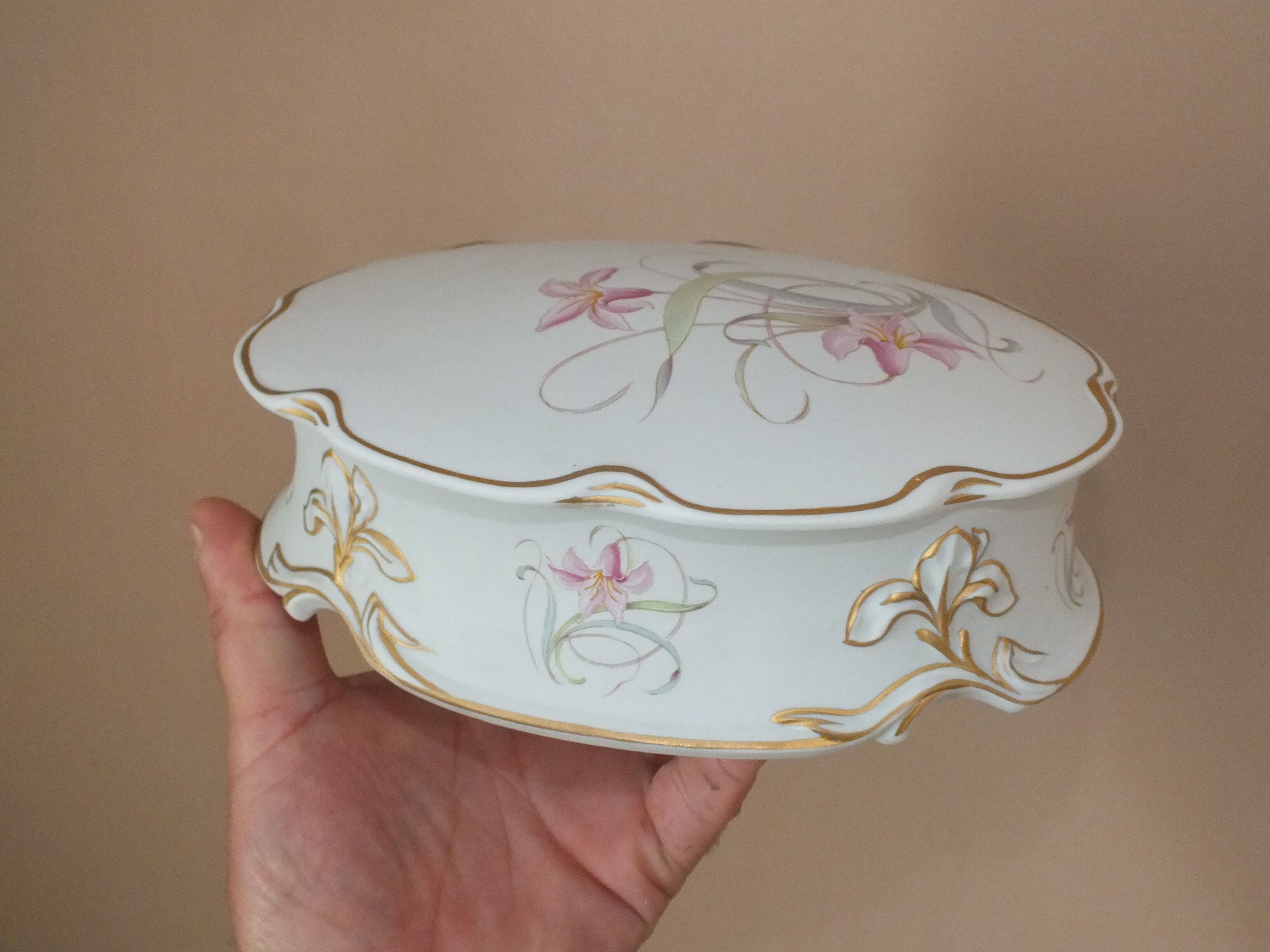 Biscuit candy box from Limoges - The star - hand-enhanced