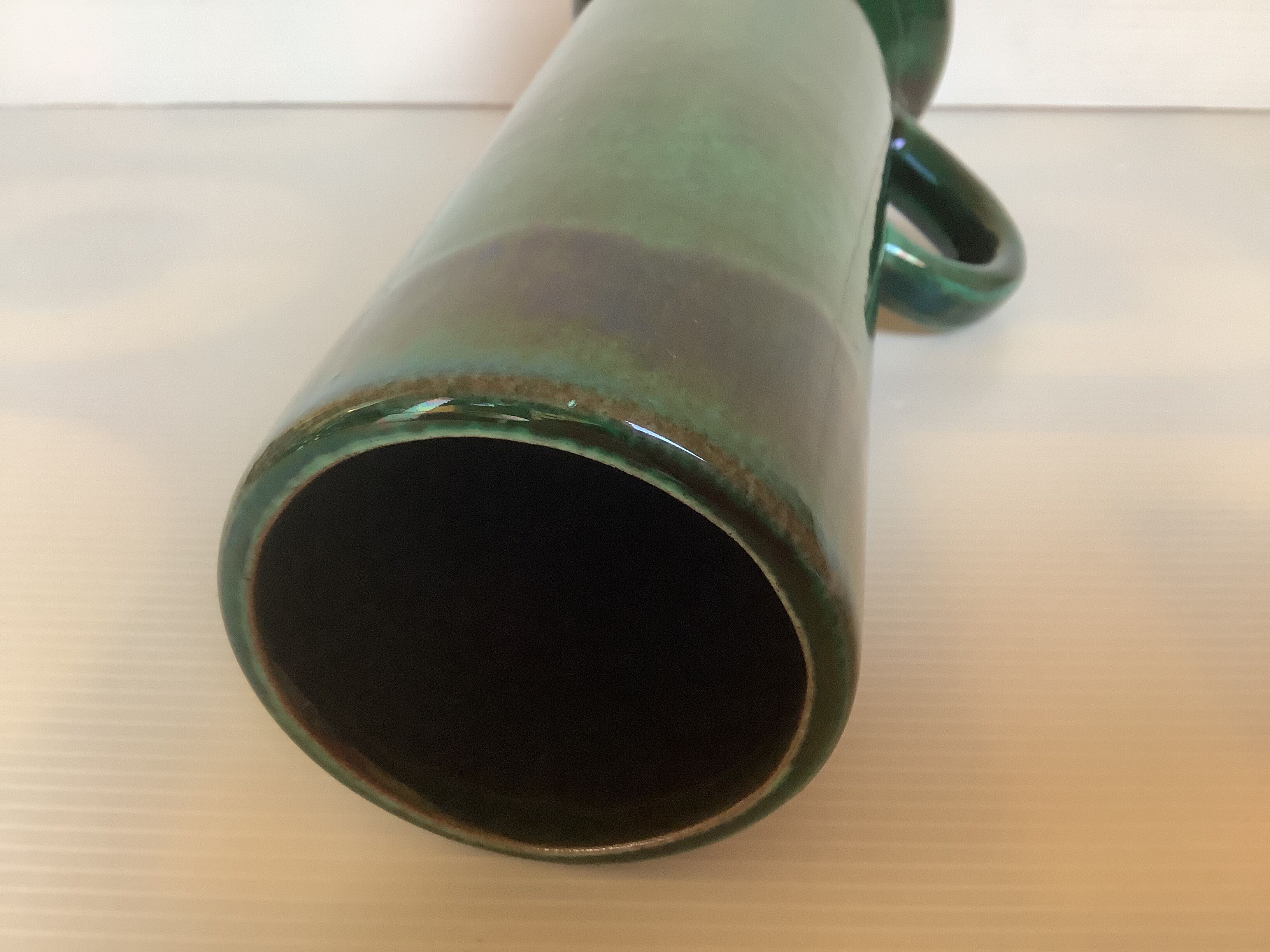 Green ceramic vase style W Germany