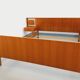 Vintage Scandinavian style double bed in teak from the 60s with integrated bedside lights