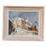 Huile sur toile s h c gourjon xxe rueil en brie