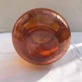 Vase ancien verre bullé orange