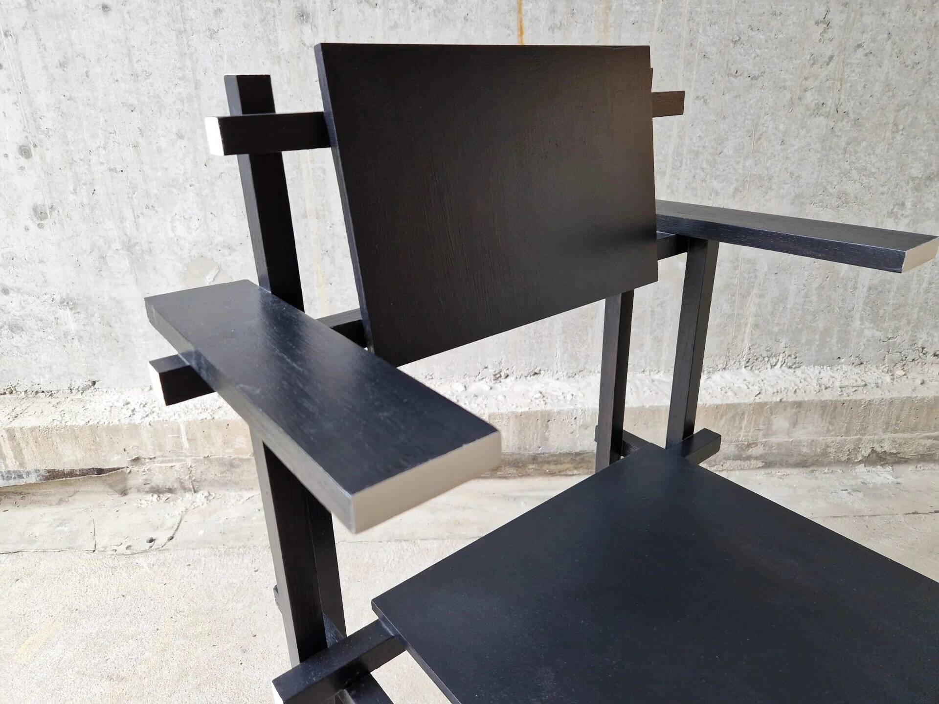 Vintage Gerrit Rietveld high chair replica, 1980s