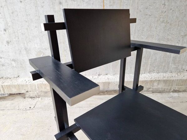 Réplique de chaise haute vintage Gerrit Rietveld, années 1980