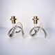Pair of pretzel candlesticks by Dorothy Thorpe, Lucite and gilt brass, 1970s