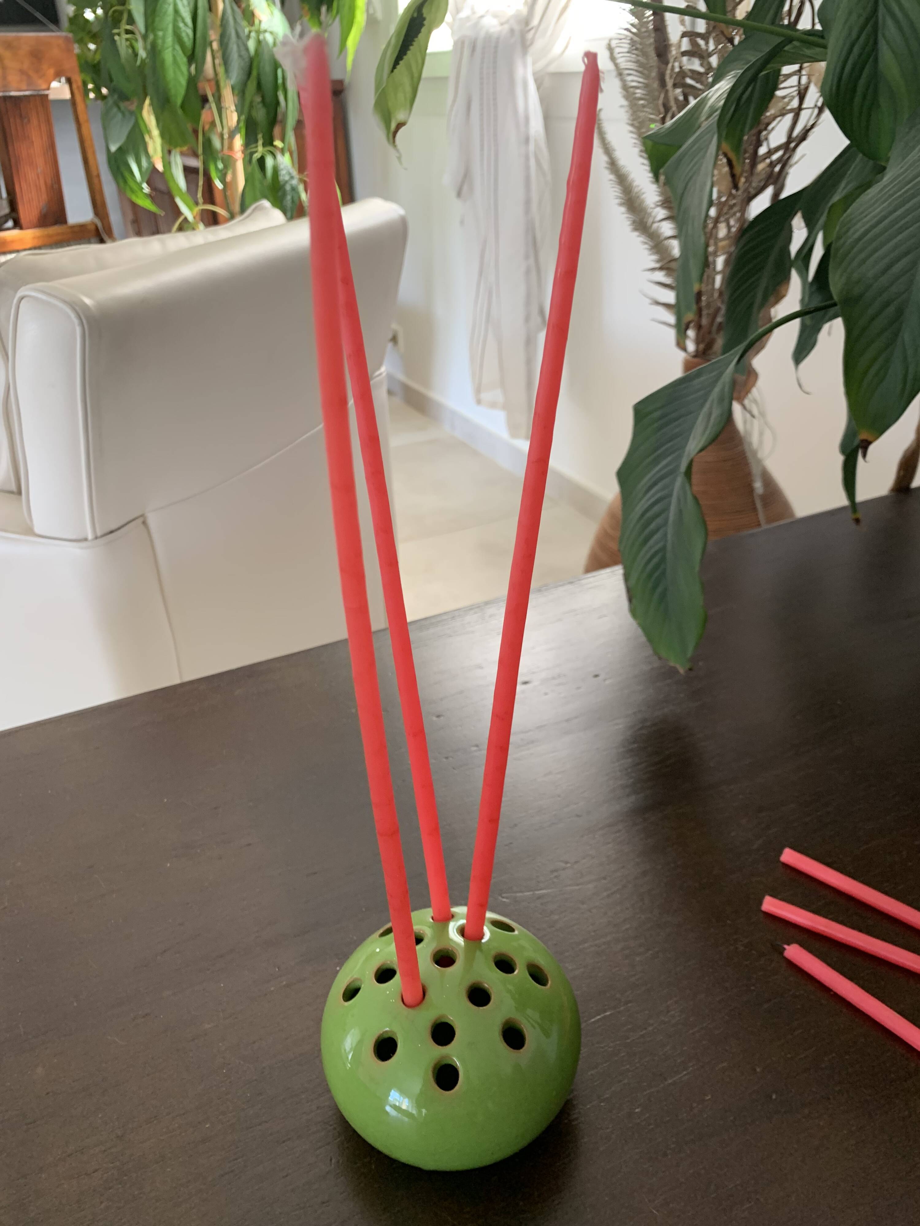 Flower pick candle holder