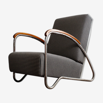 Bauhaus Tubular Steel Armchair by Hynek Gottwald Czechoslovakia, 1930s