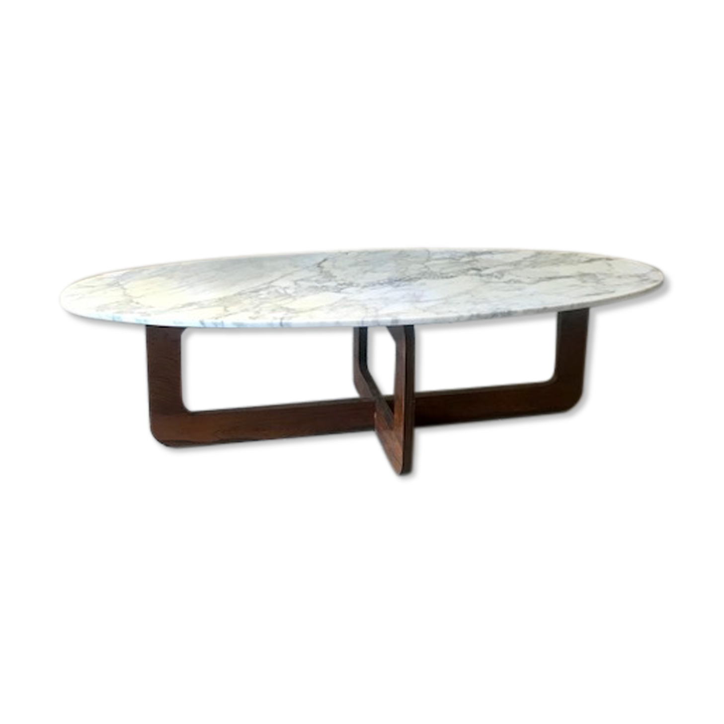 Marble and wood coffee table