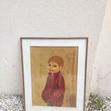 Tableau portrait d'enfant signé Nadi Ken