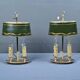 Pair of "Bouillotte" Lamps in Brass, Empire Style – Early 20th Century