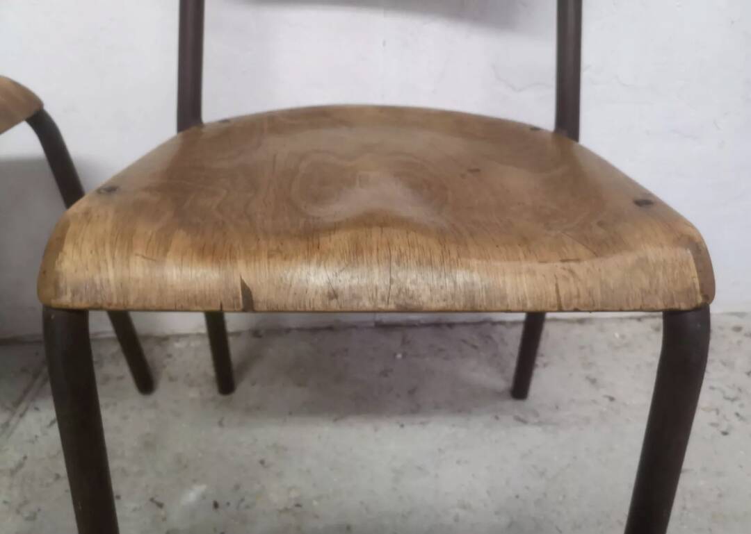 Pair of 1930 30 industrial factory workshop chairs