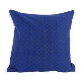 Blue hand-woven cushion cover