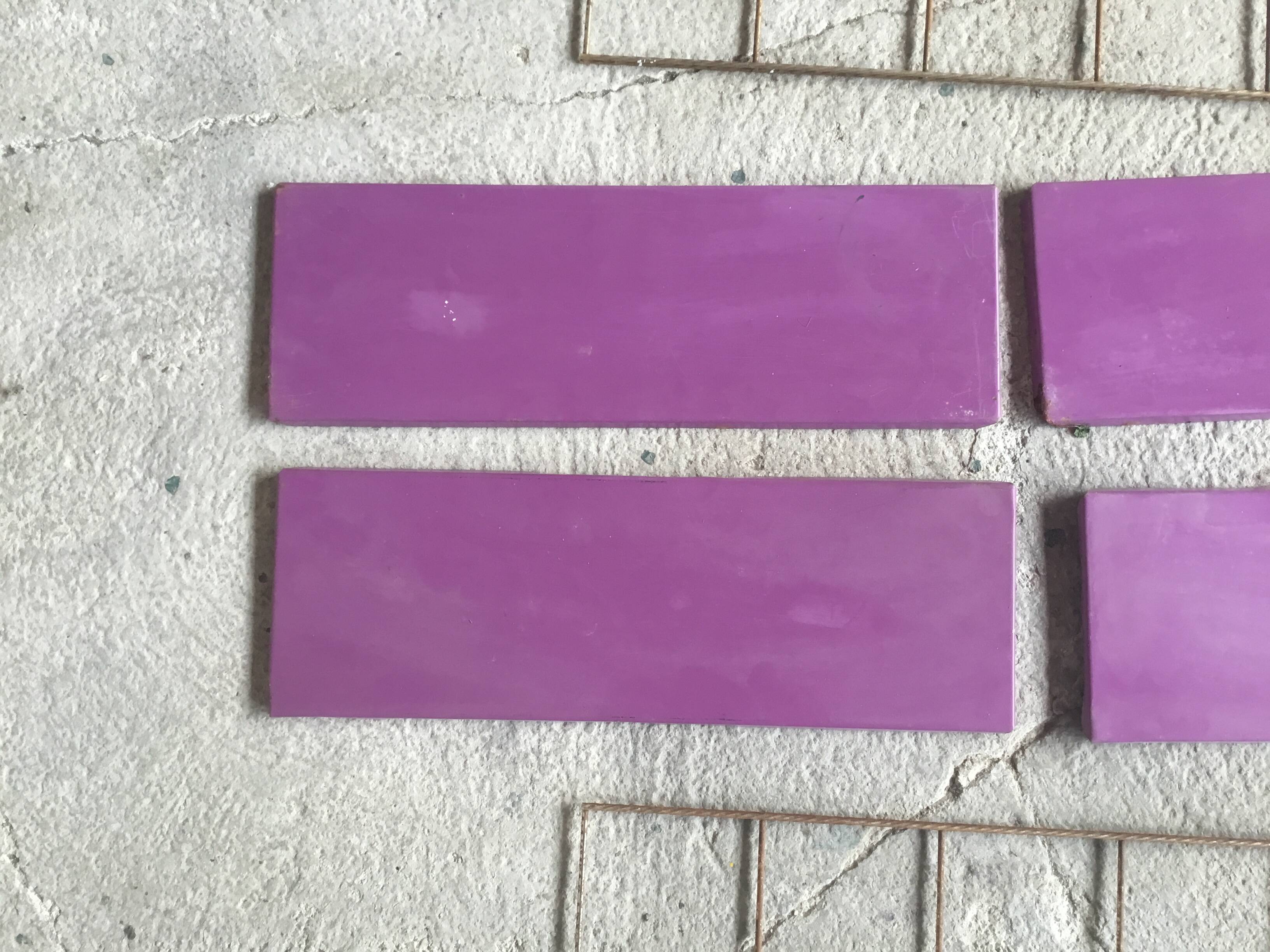 Metal string shelf - 4 purple shelves - vintage 1960