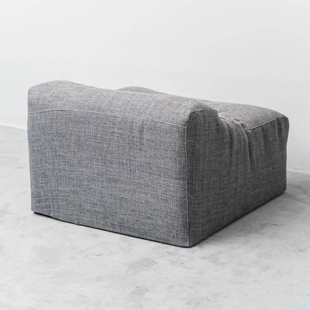 Paire de fauteuils en tissu gris vintage des années 1970