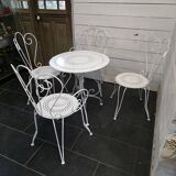 Old wrought iron garden furniture