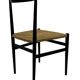 Vintage Italian rush seated chair, 1950s design minimalist