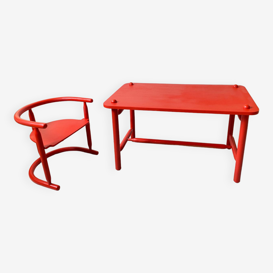 Chaise et bureau enfant anna IKEA vintage 1963 design Karin Mobring |  Selency