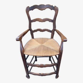 Rustic oak armchair