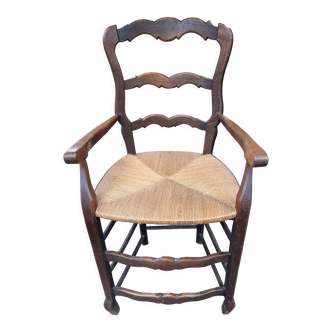 Fauteuil rustique haut en chêne