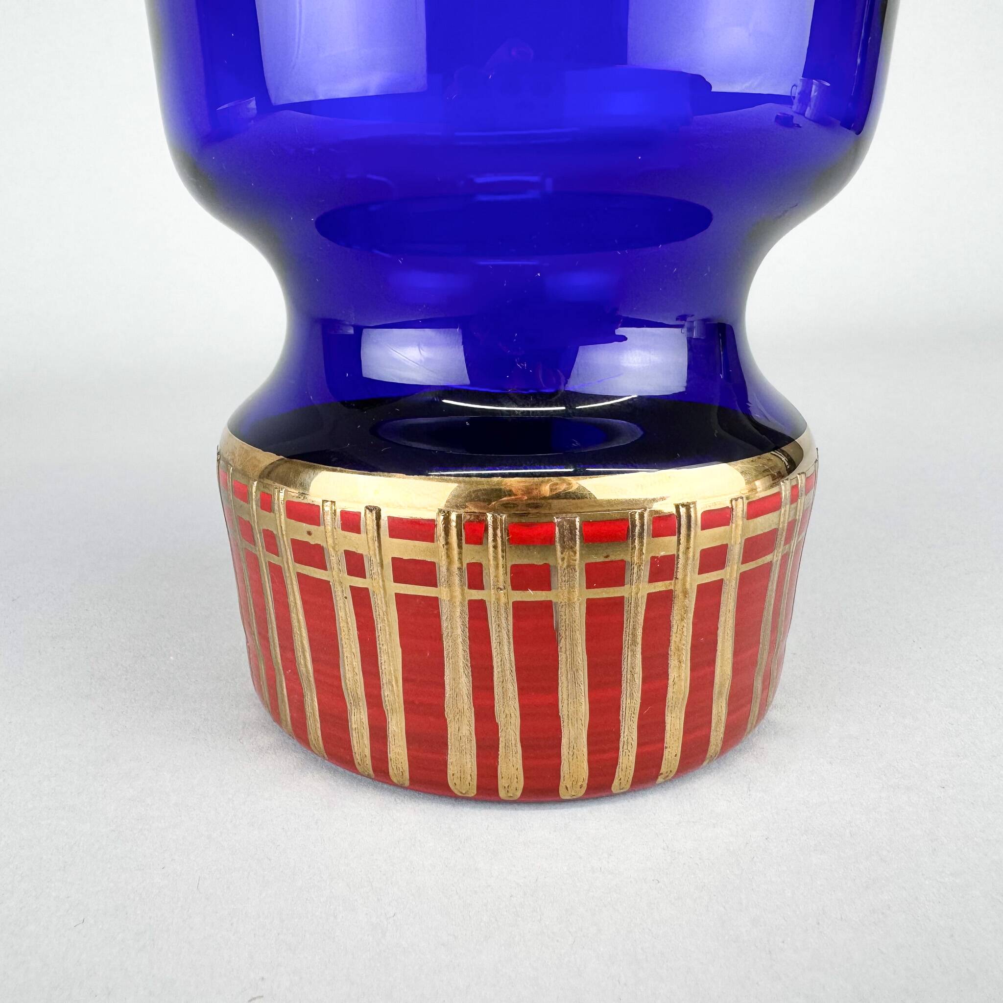 1960's Gillded Vase by Glass Designer Jan Gabrhel, Czechoslovakia