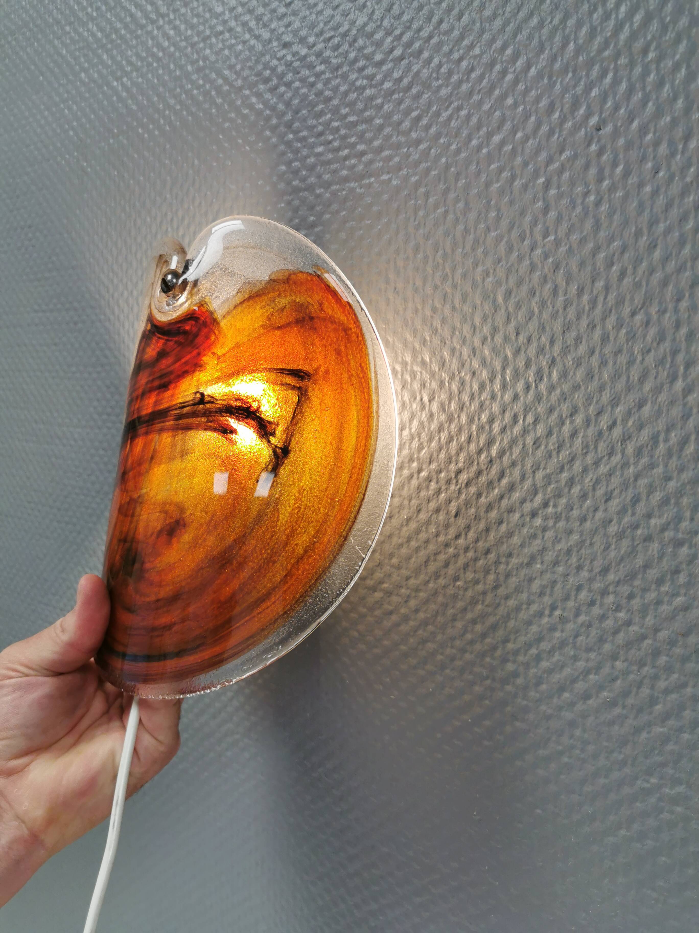 Wonderfully crafted glass wall lamps designed by Per Lutken for Holmegaard