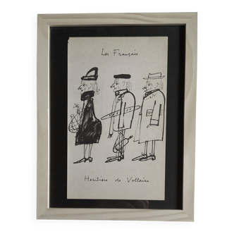 Illustration DANINOS  de 1962 " Les Français "