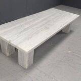 Vintage white marble coffee table, 1970s