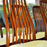 Set of six teak dining chairs