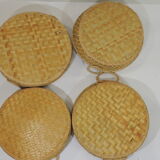 Set Basket natural fiber and raffia / vintage / africa