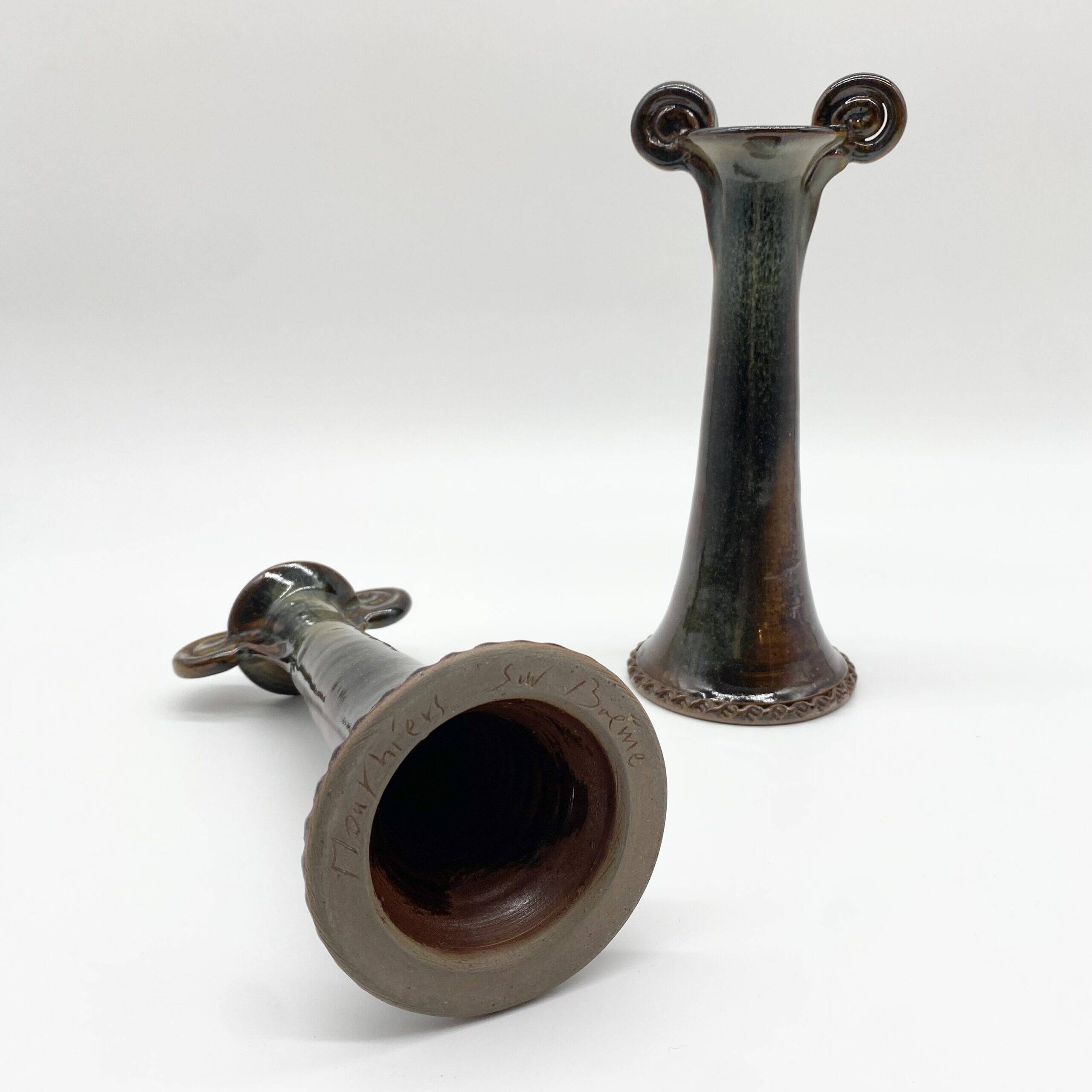 Pair of ceramic candlesticks – "Mouthiers-sur-Boëme", 1960s
