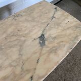Vintage 1950s marble coffee table with brass base