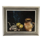 Tableau nature morte à la cruche aux ails et citrons