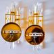 Pair of Venini wall lights, triedri glass, murano, Italy 1970