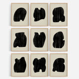 Set of 9 abstract giclee prints, A4